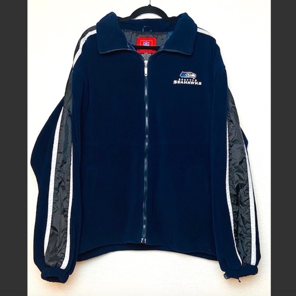 NFL Seattle Seahawks Blu Flannel Zip Up Jacket XXL - Picture 1 of 6